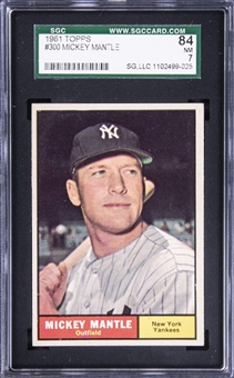 1961 Topps #300 Mickey Mantle - SGC NM 7